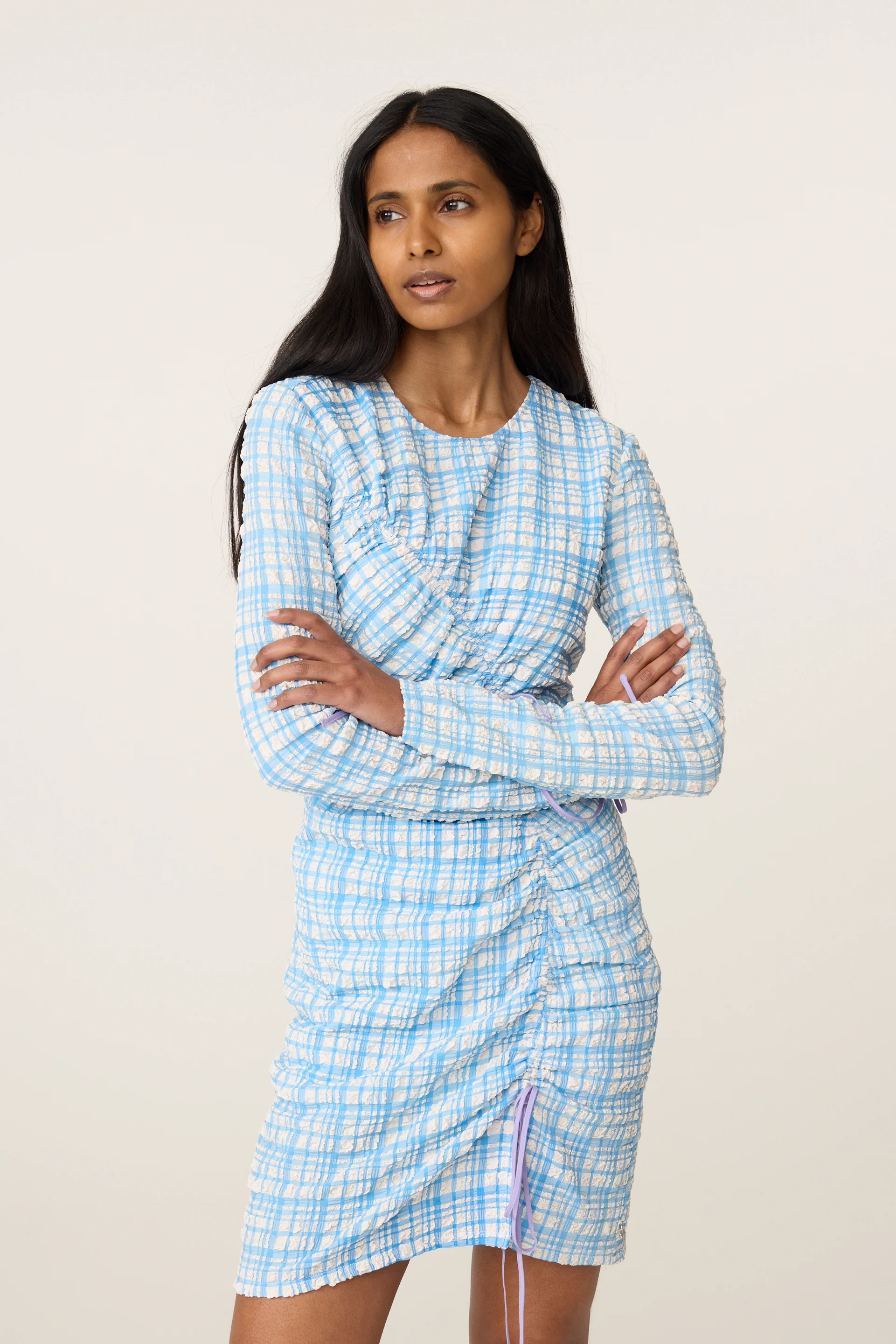 Levi Dress | Riad Blue/Cosy White