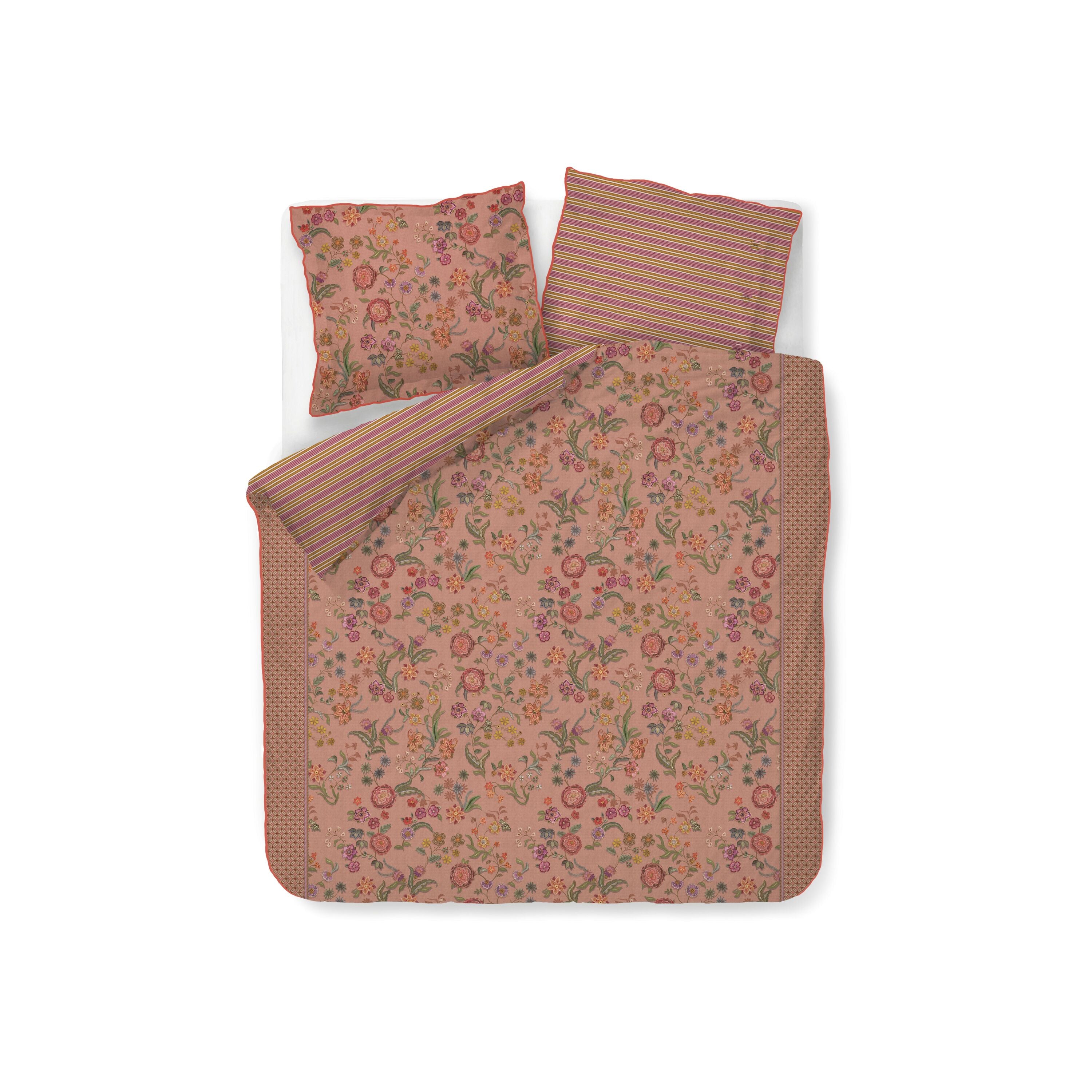 Pip Studio Coco Flower Dekbedovertrek 200 x 200/220 cm - Koraal