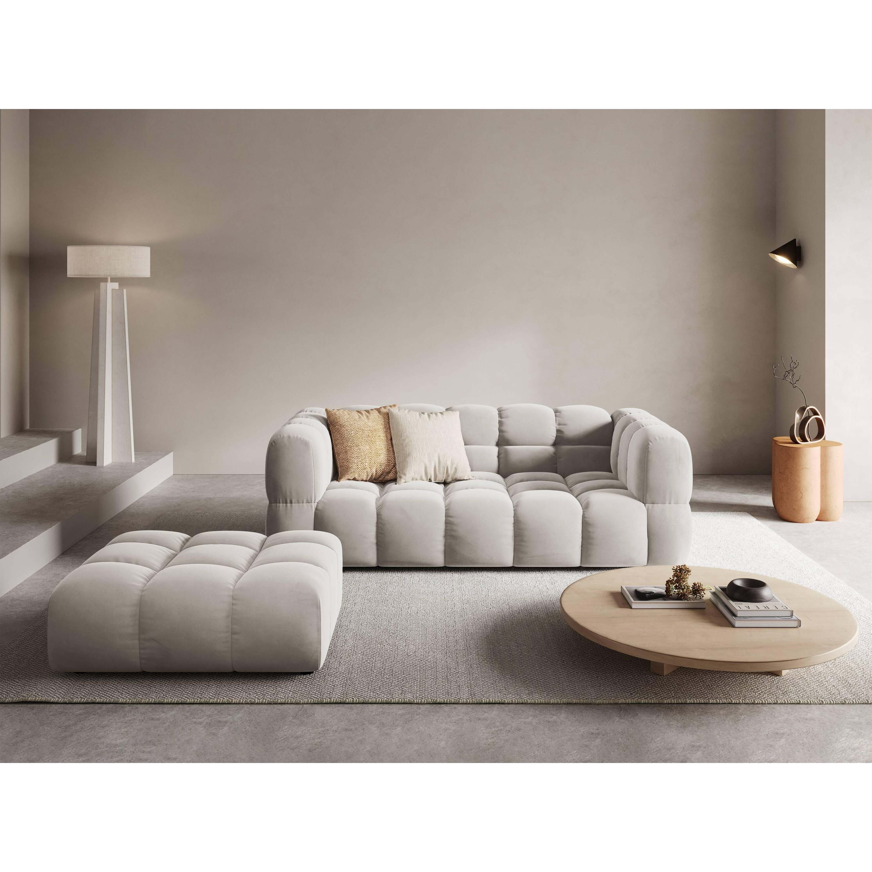 Cosmopolitan Design Hocker Sky velvet