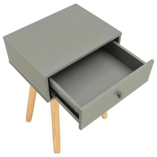 NNEVL Bedside Tables 2 pcs Grey Solid Pinewood