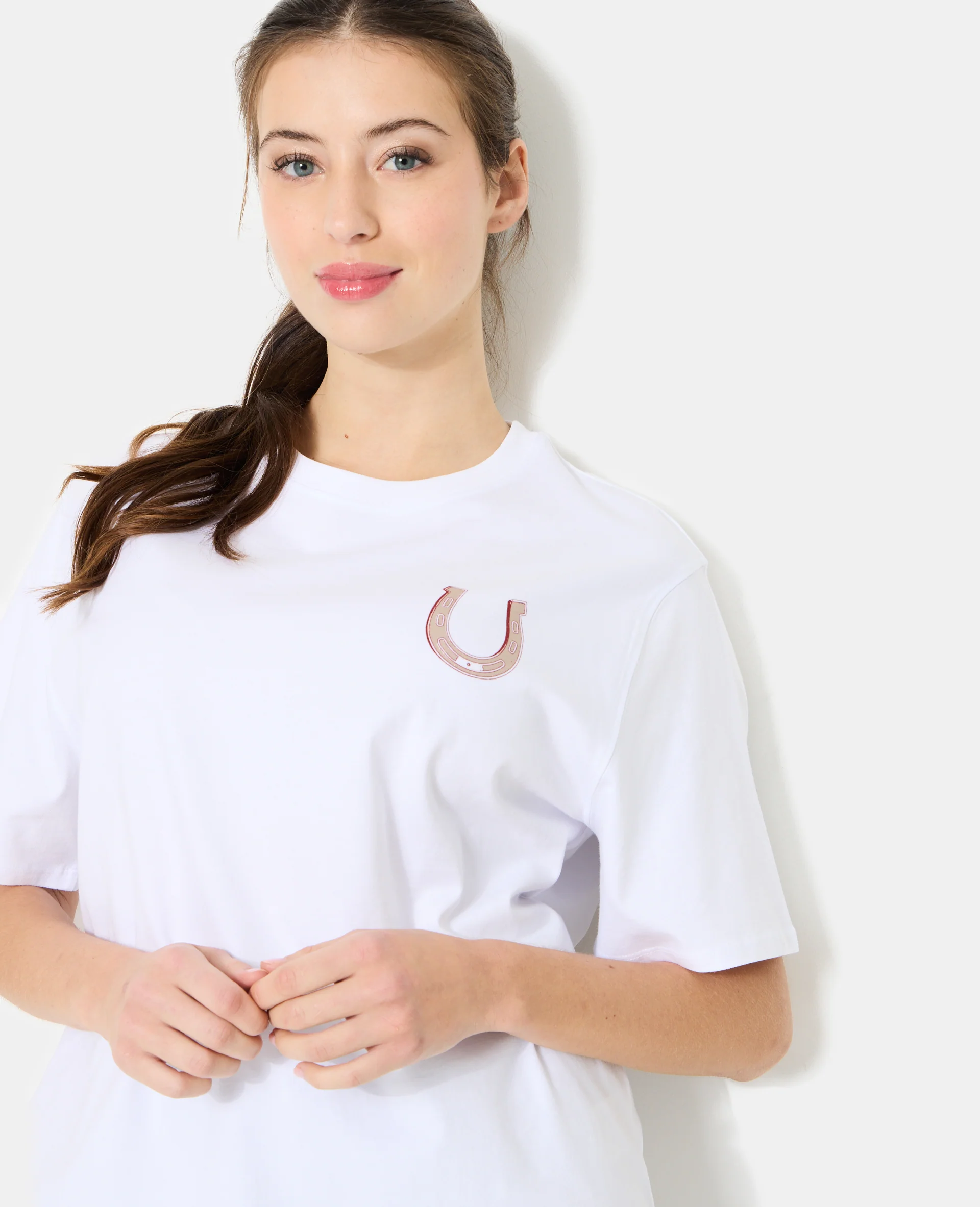 T-shirt oversize avec print poitrine et dos