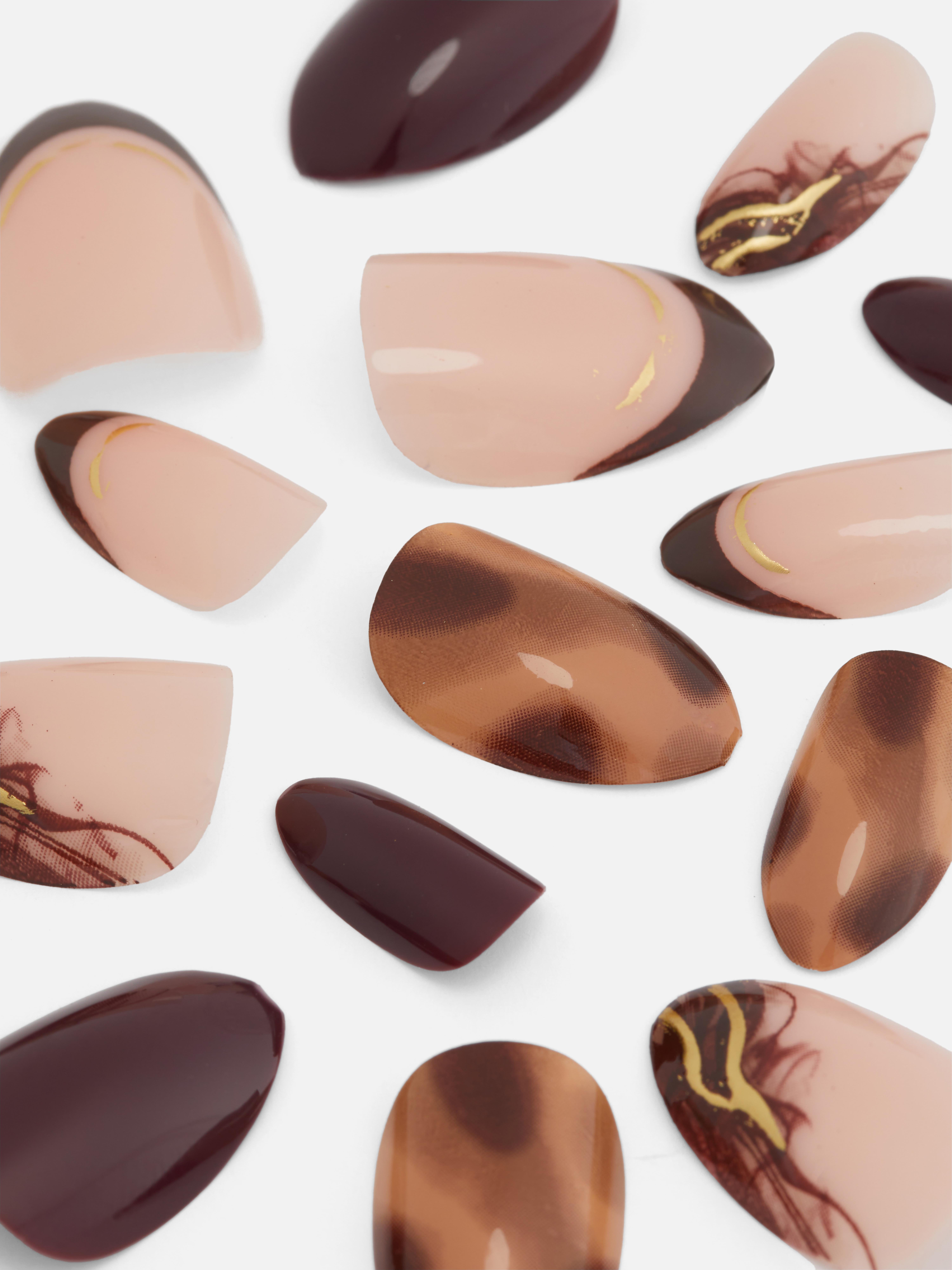 PS... Animal Print Almond Gloss False Nails