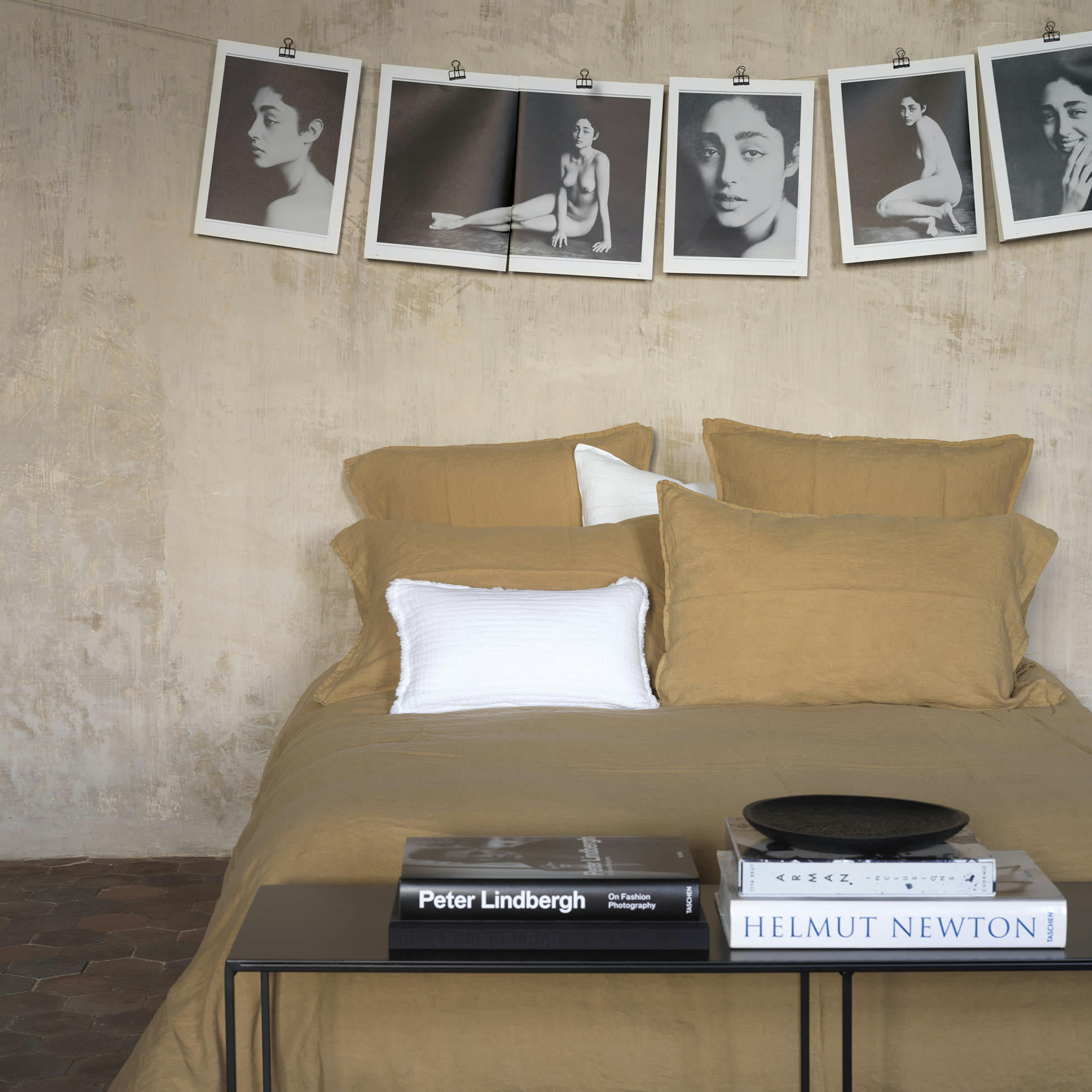 STONE WASHED - Housse de couette lin lavé camel 240X220 CM