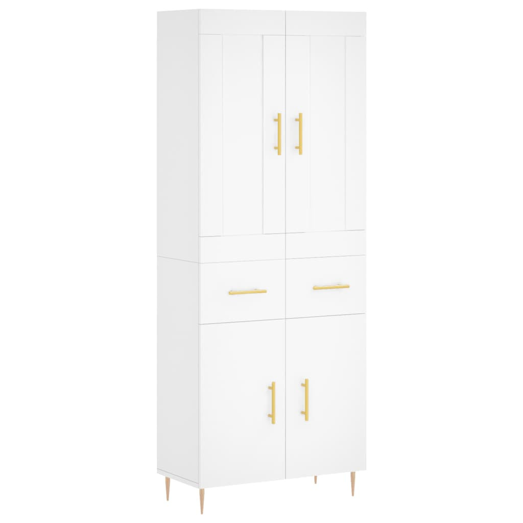 Szafka Witrynka Biała z Drzwiami 69.5x34x180 cm do Salonu Pokoju