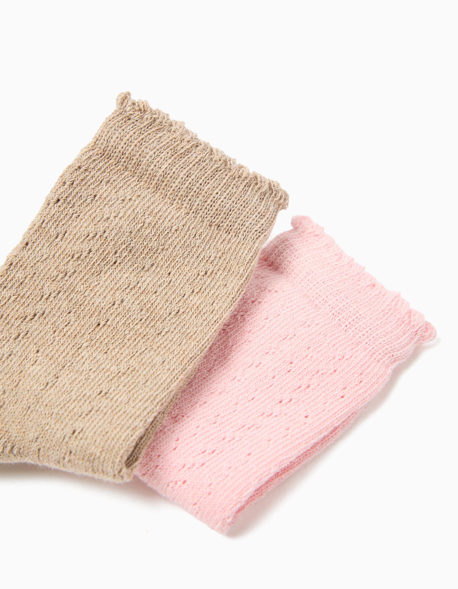 Pack 2 Pares de Meias, Menina, Rosa Claro