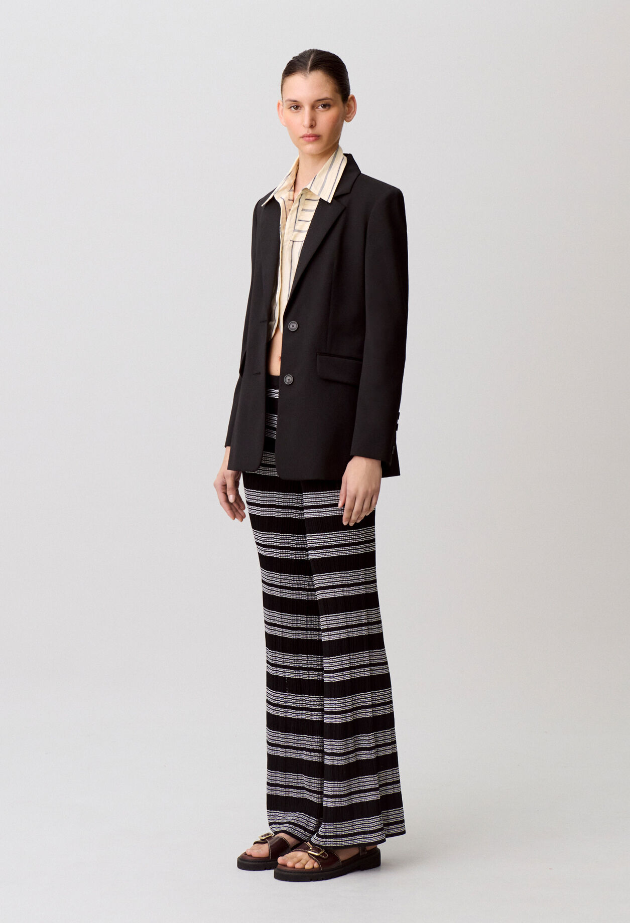 Pantalon maille à rayures