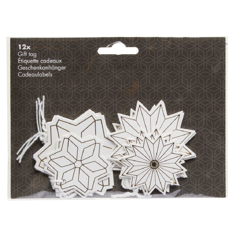 étiquette cadeau blanche x12