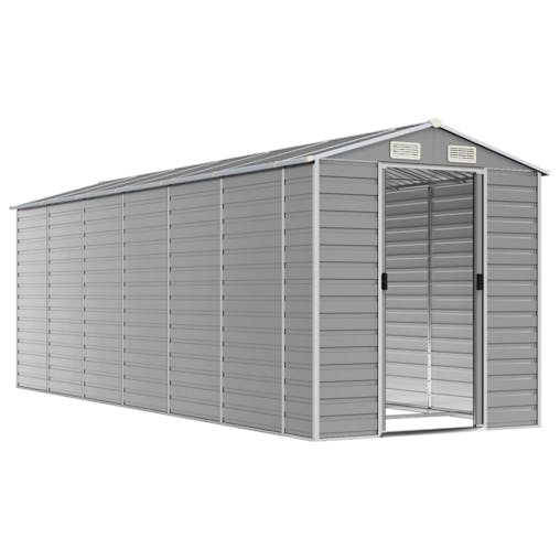 NNEVL Garden Shed Light Grey 191x555x198 cm Galvanised Steel