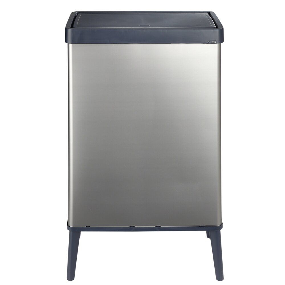 Poubelle haute rectangulaire 54L sur pieds couvercle push 43,5x26,5xH69cm