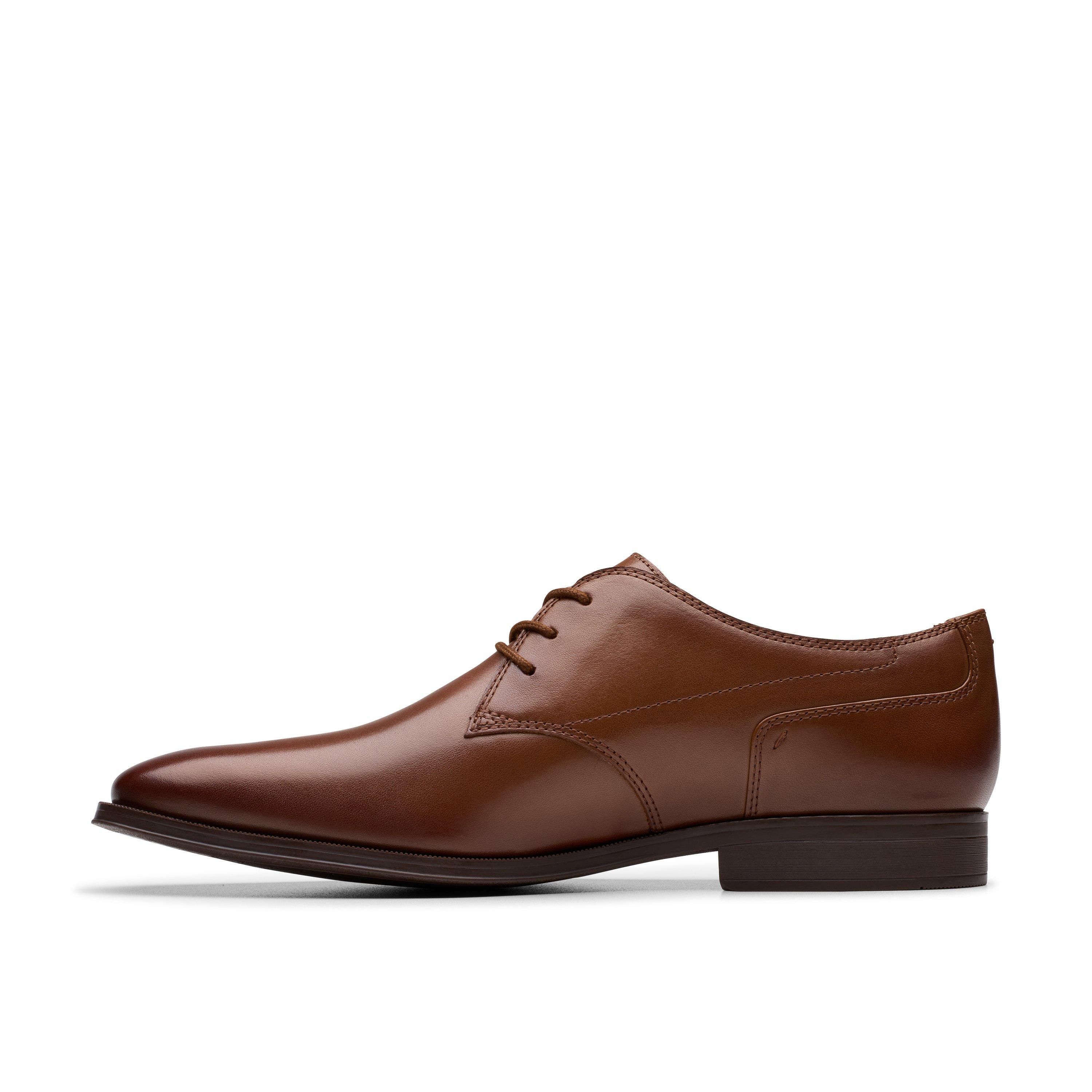 Clarks Paulton Lace Tan Derby Shoes,Lace Up