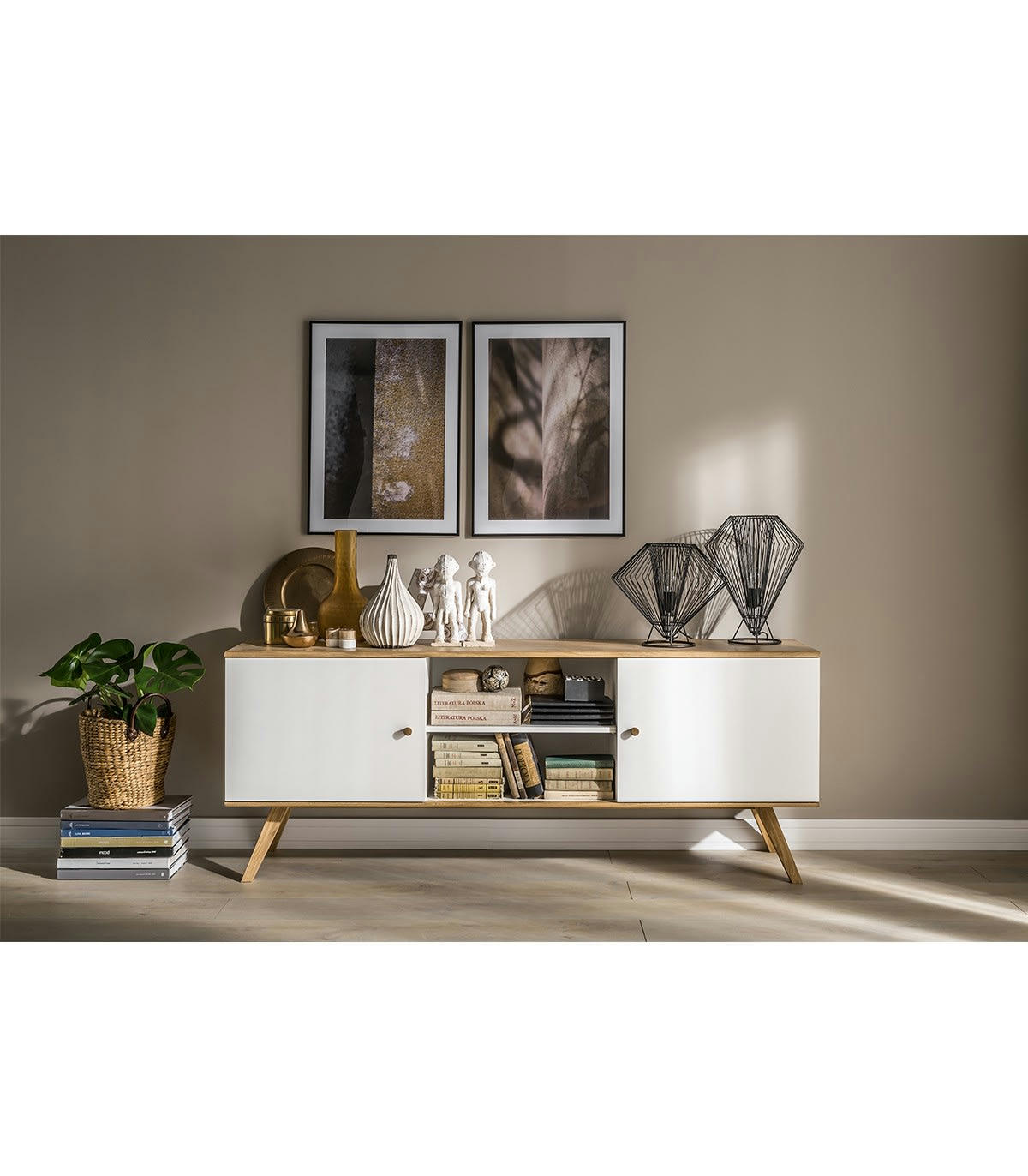 NATURE - Buffet bas 2 portes avec étagère centrale L179,5 cm