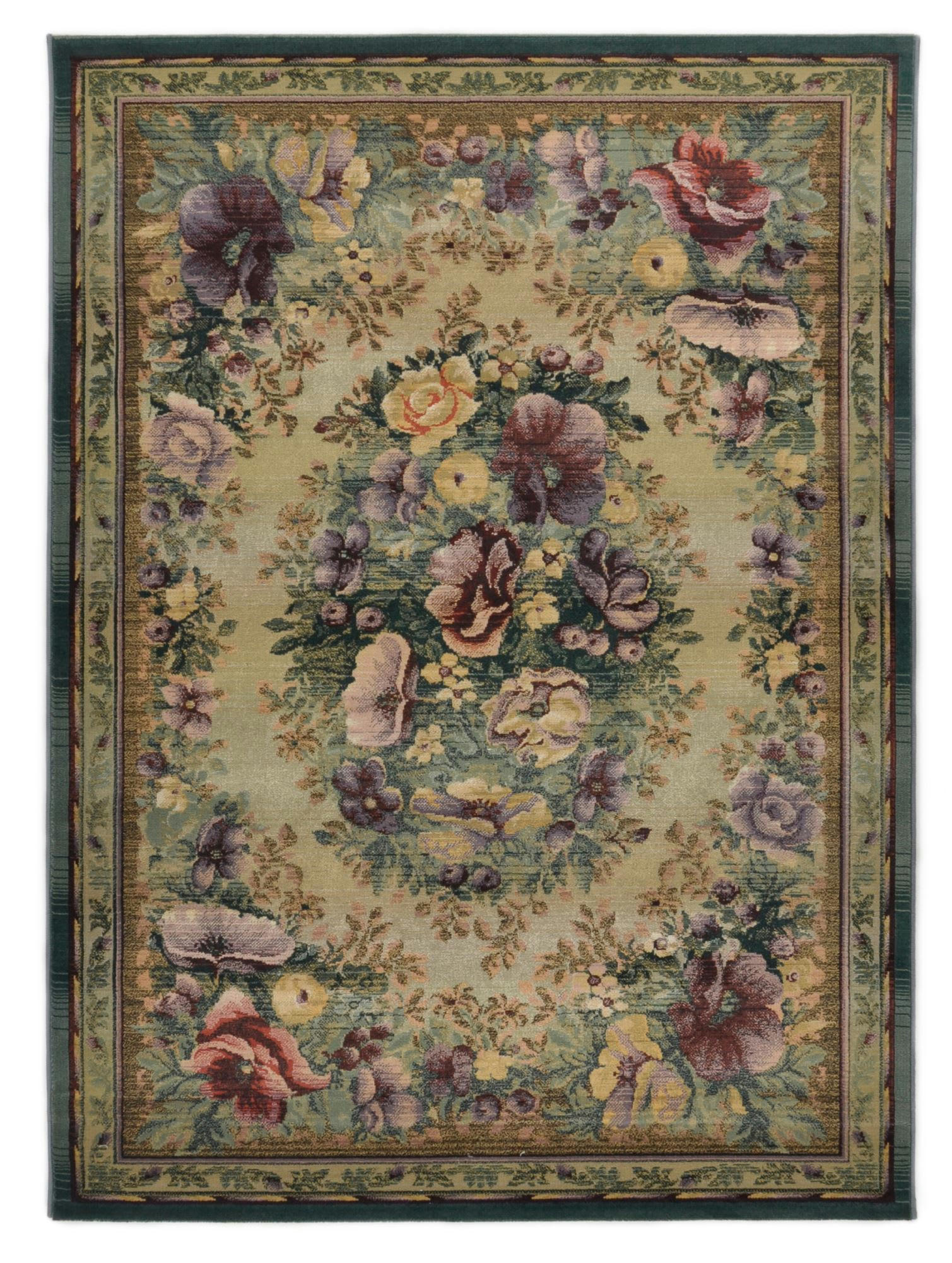 GABIRO - Tapis d'orient floral tissé machine - Multicolore 90x160 cm