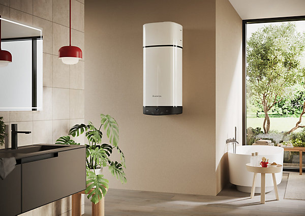 Chauffe-eau électrique thermodynamique connecté anode magnésium Ariston Nuos Plus S2 110L 3 personnes blanc