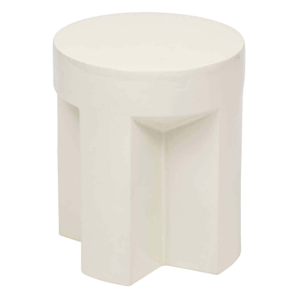 Mesa de apoio KRIZ marfim em cerâmica D34x41cm