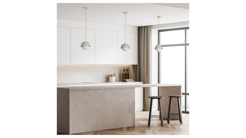 Lampa wisząca Bono 150 cm szklana beżowo-biała