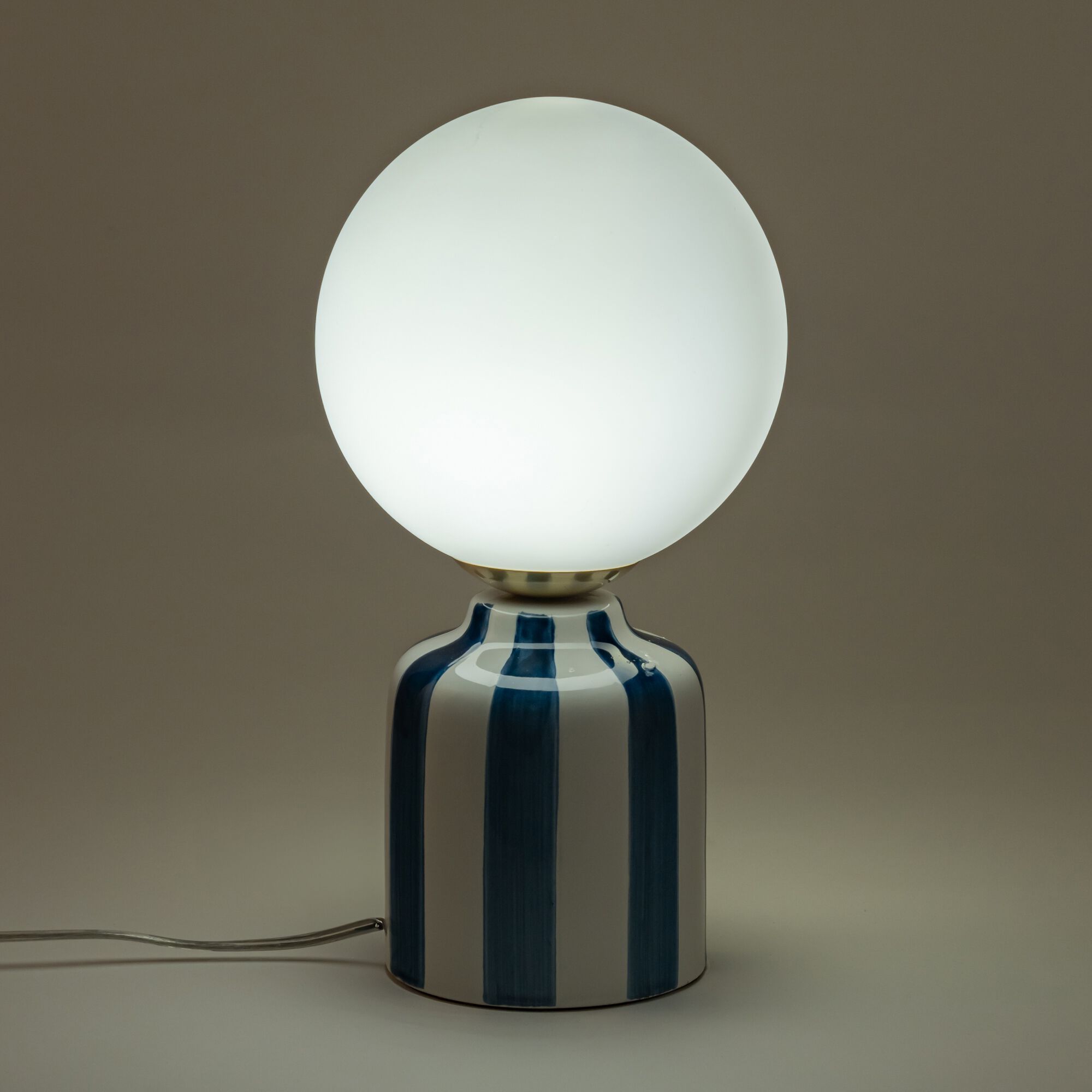 HELIOS - Lampe à rayures en céramique - bleu et blanc