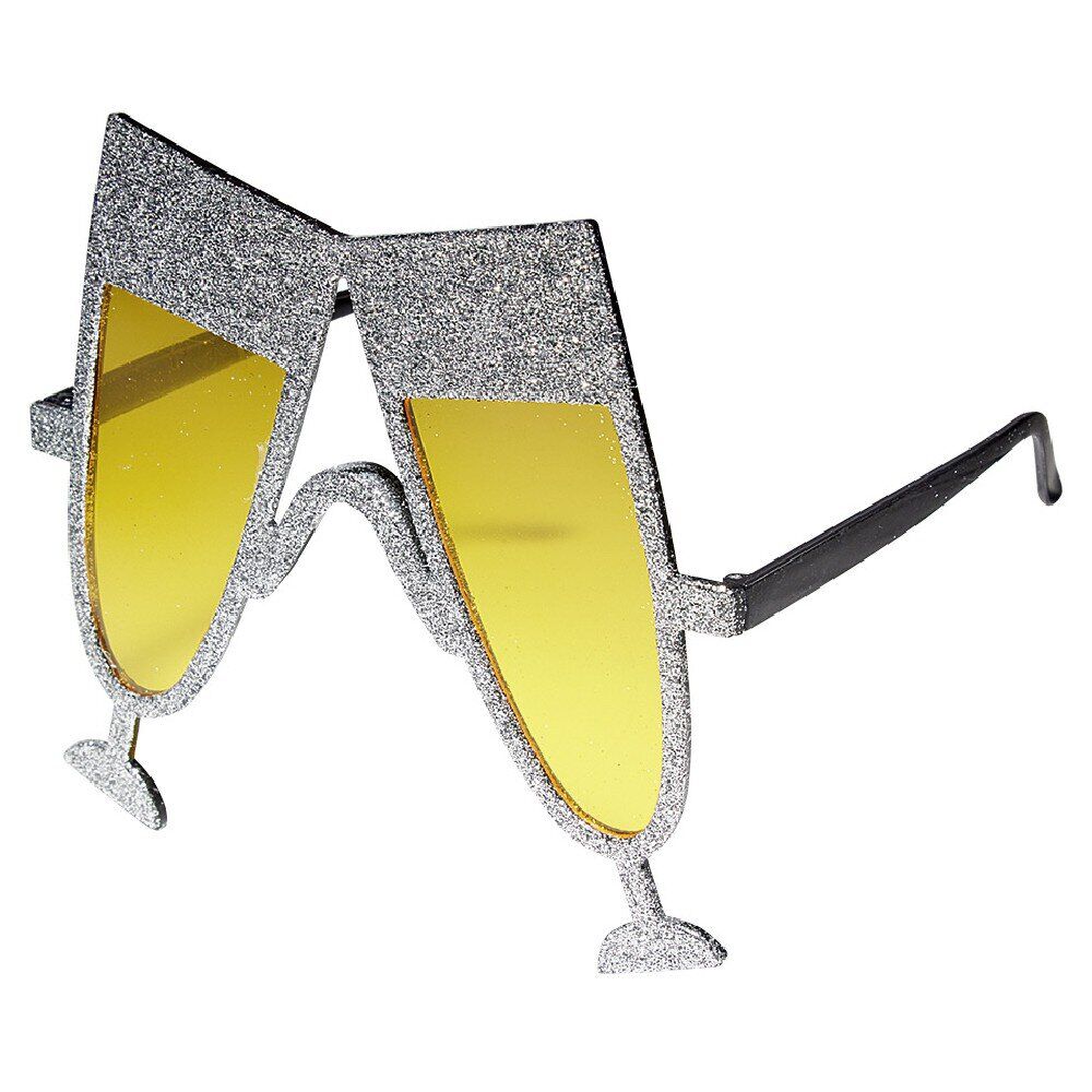Lunettes forme fl&ucirc;te jaunes et argentées
