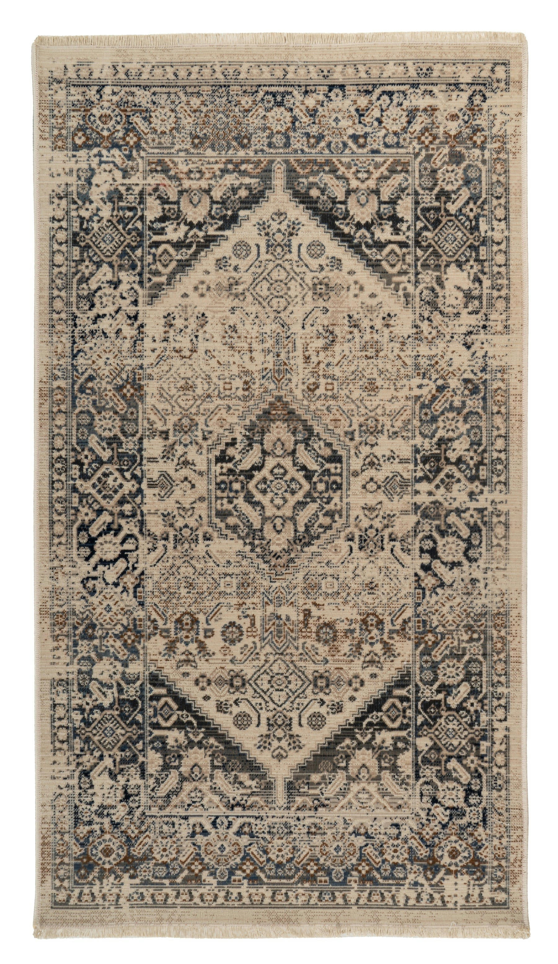 SHAUR - Tapis de salon en polypropylène beige 160x230 cm
