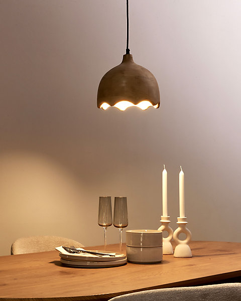 Lampe suspension GOMATI Bois de manguier Marron clair