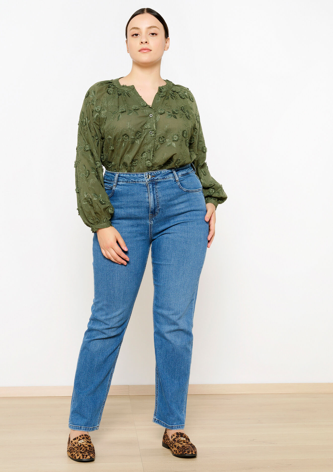 Rechte jeans met hoge taille