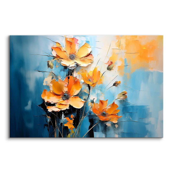 Obraz Abstrakcyjne Pomarańczowe Kwiaty 30x20cm