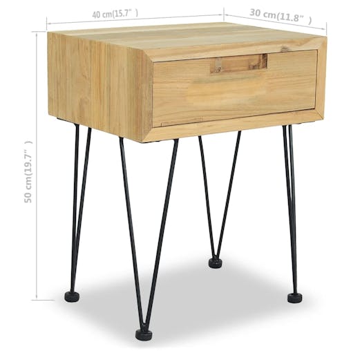 NNEVL Bedside Cabinets 2 pcs 40x30x50 cm Solid Teak