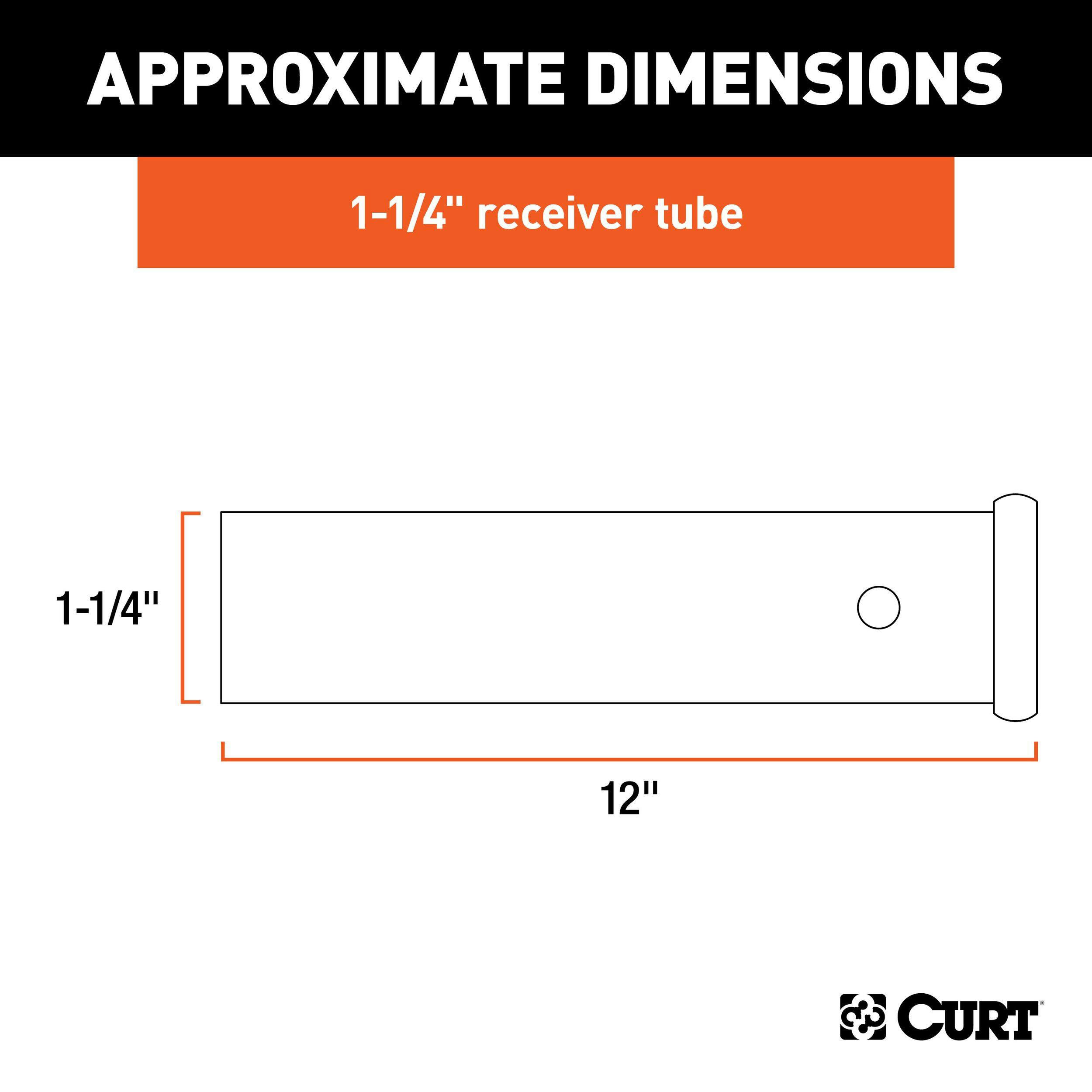 CURT Raw Steel Receiver Tubing, 12-in