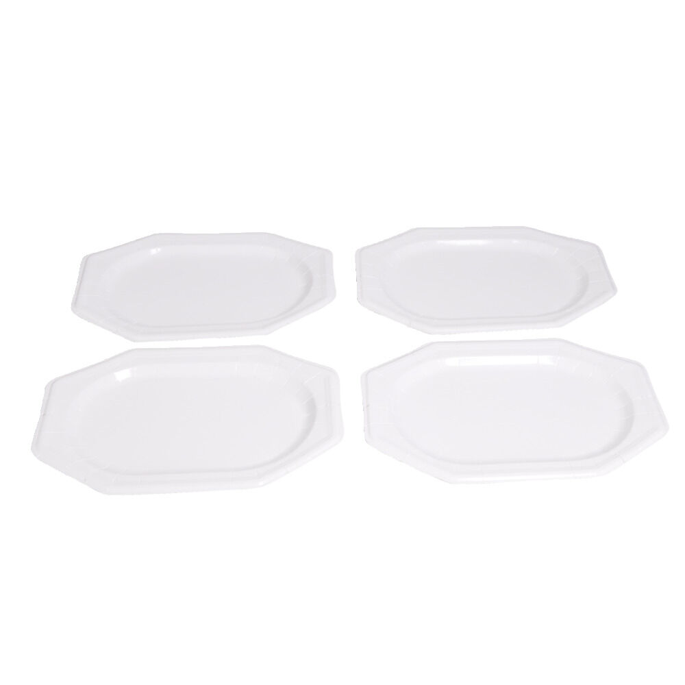 Plateau de présentation ovale x4 en carton blanc 25x34cm
