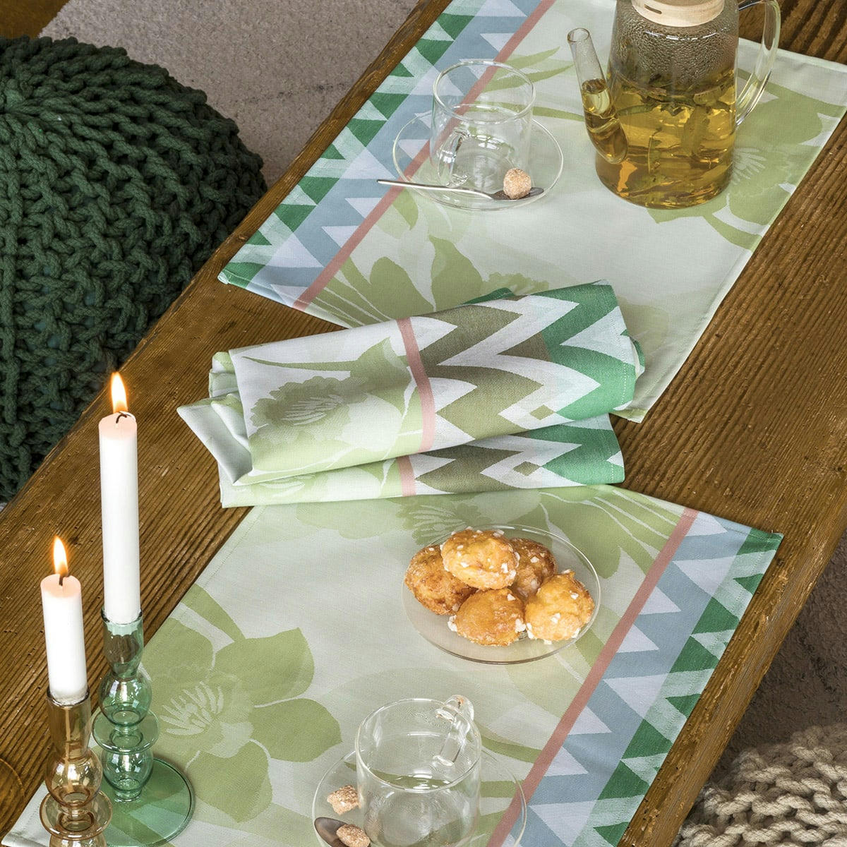 LA VIE EN VOSGES ENDUIT - Set de table en coton jonquille 50 x 36