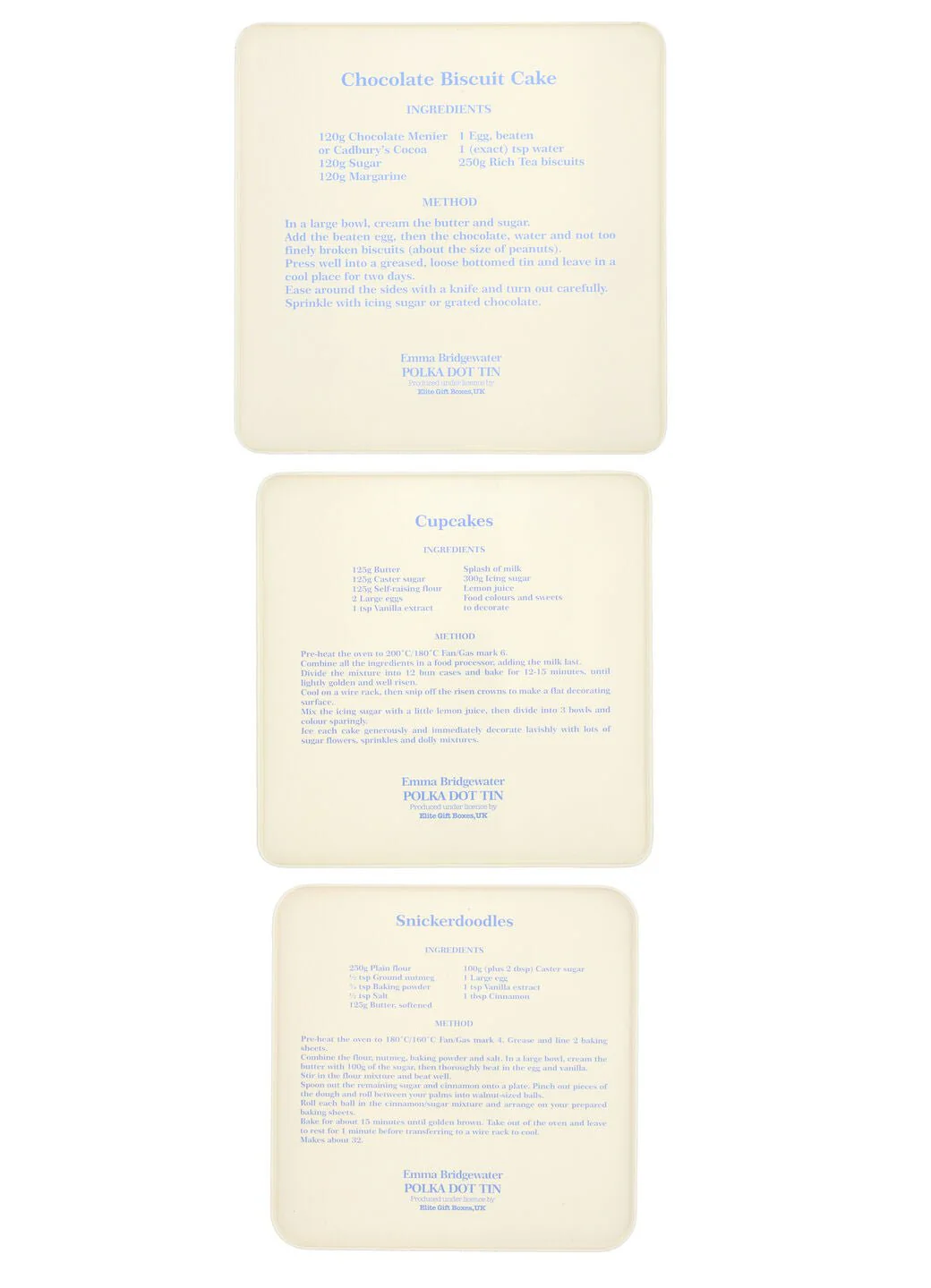 Polka Dot Set of 3 Square Cake Tins