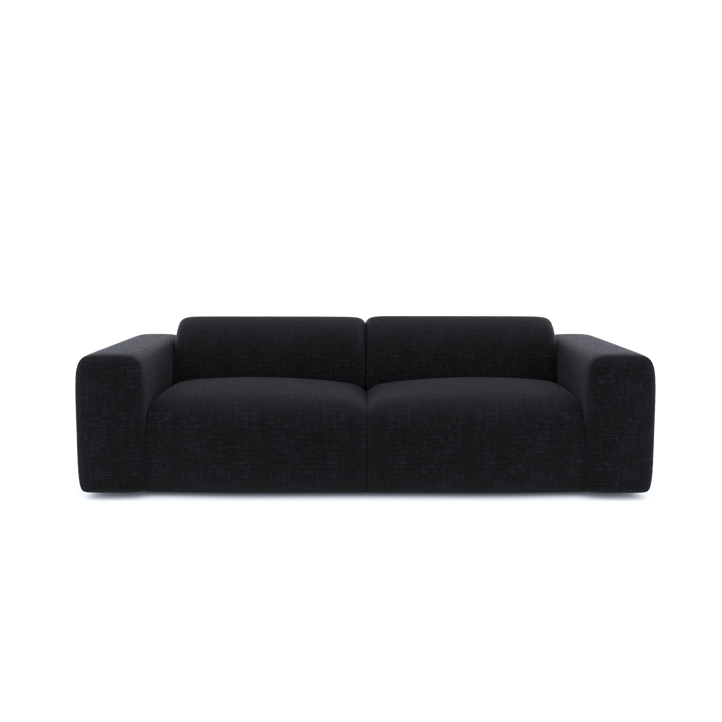 MYRA - Canapé 4 place velours texturé anthracite