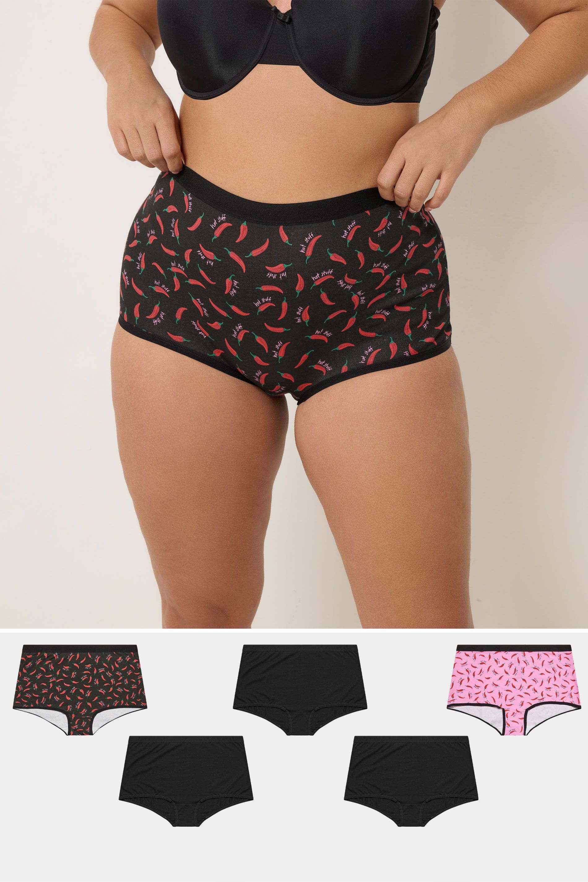 Yours 5 Pack Chili Print Shorts