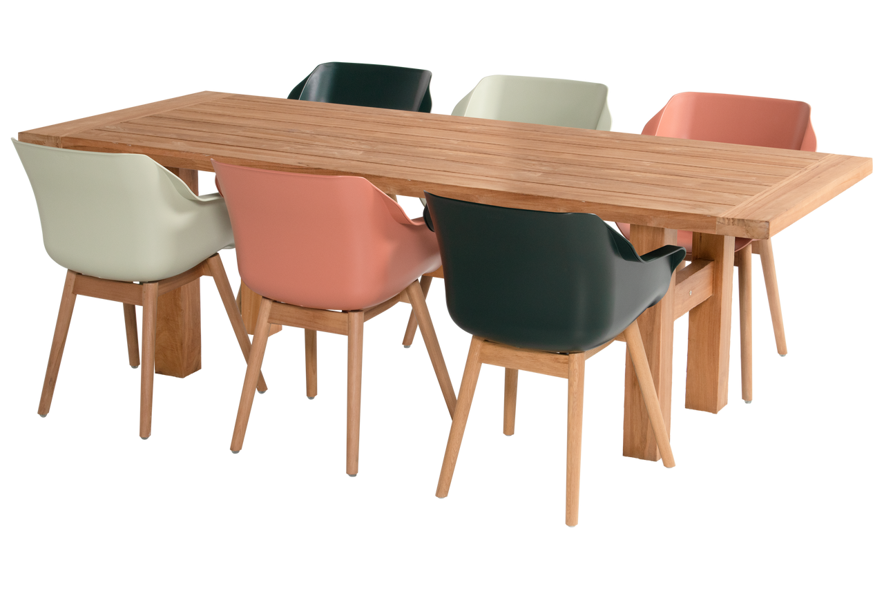 Hartman Tuinstoel Sophie - Mintgroen/Naturel - Set van 2