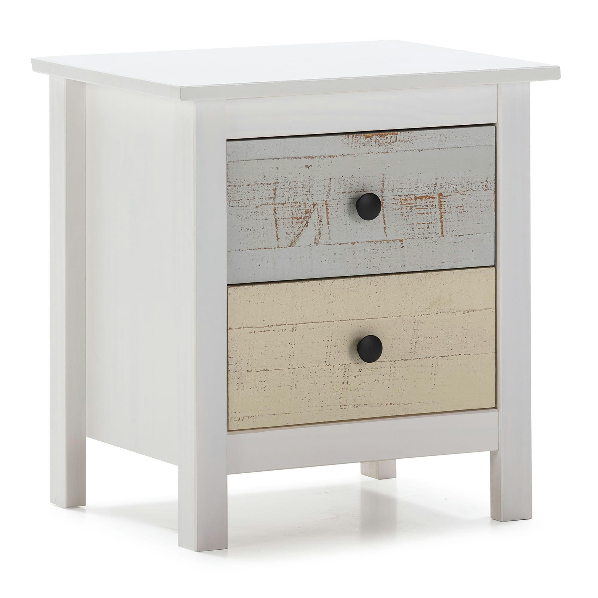 MAGDA - Table de chevet 2 tiroirs multicolors