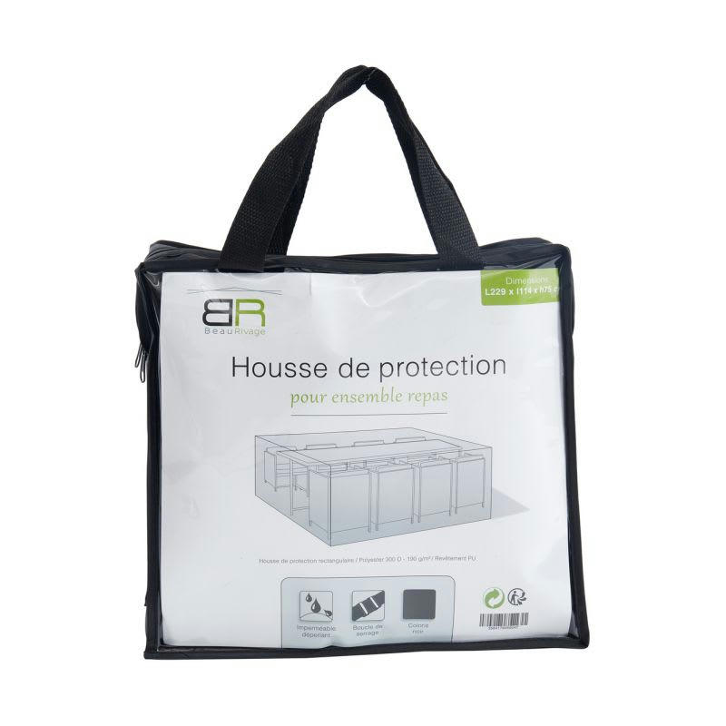 HOUSSE - Housse de protection pour ensemble repas 8 places noir