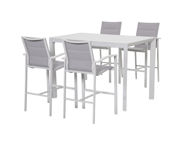Boston-Jette 4 Seater Bar Dining Setting Bundle - Bone