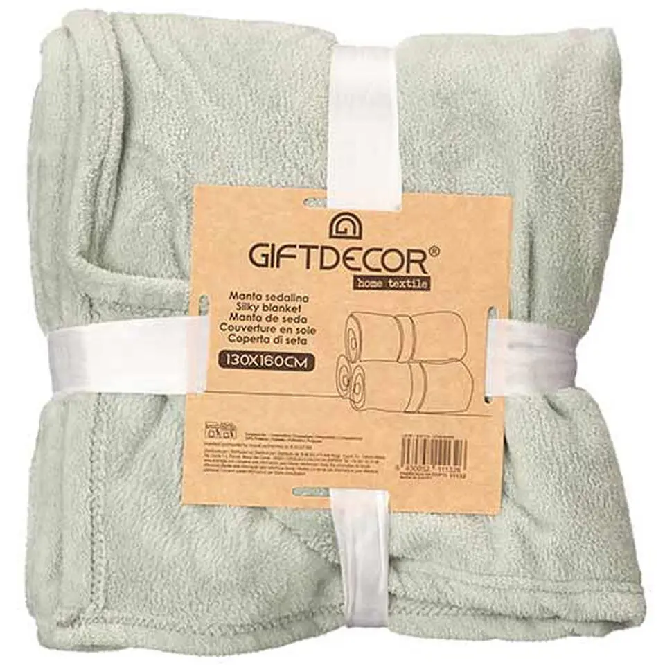 Giftdecor Fleece deken/plaid - groen - polyester - 130 x 160 cm