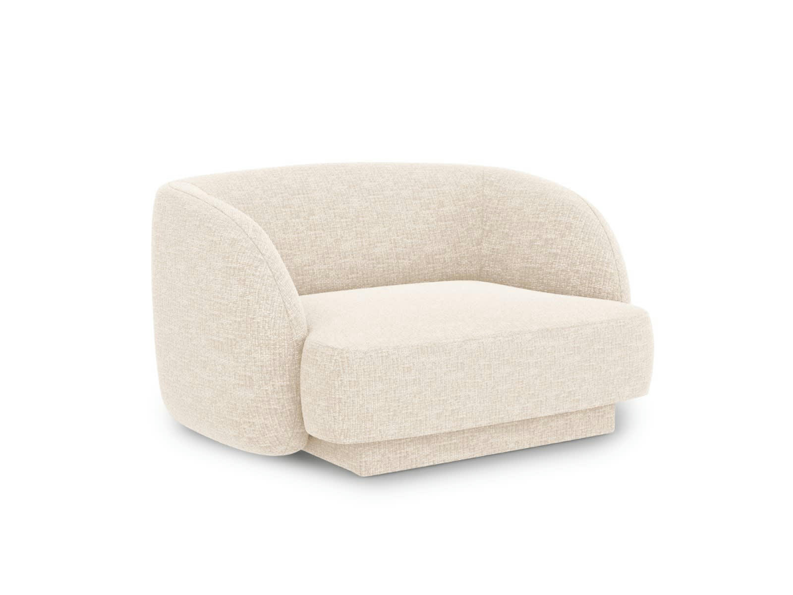 MILEY - Fauteuils en tissu chenille beige clair