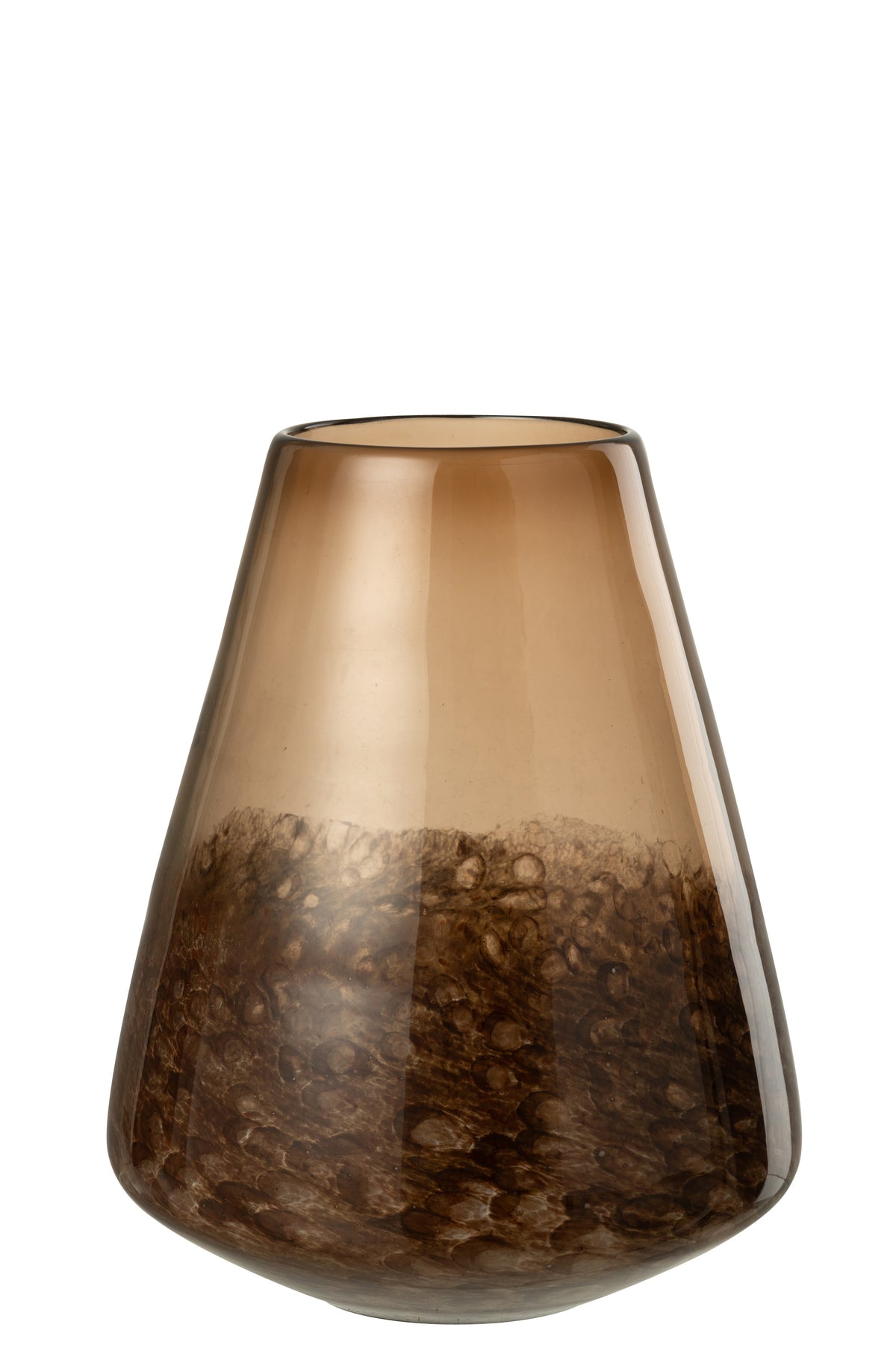 J-Line vaas Kegel - glas - donkerbruin - large - Ø 21.5 cm