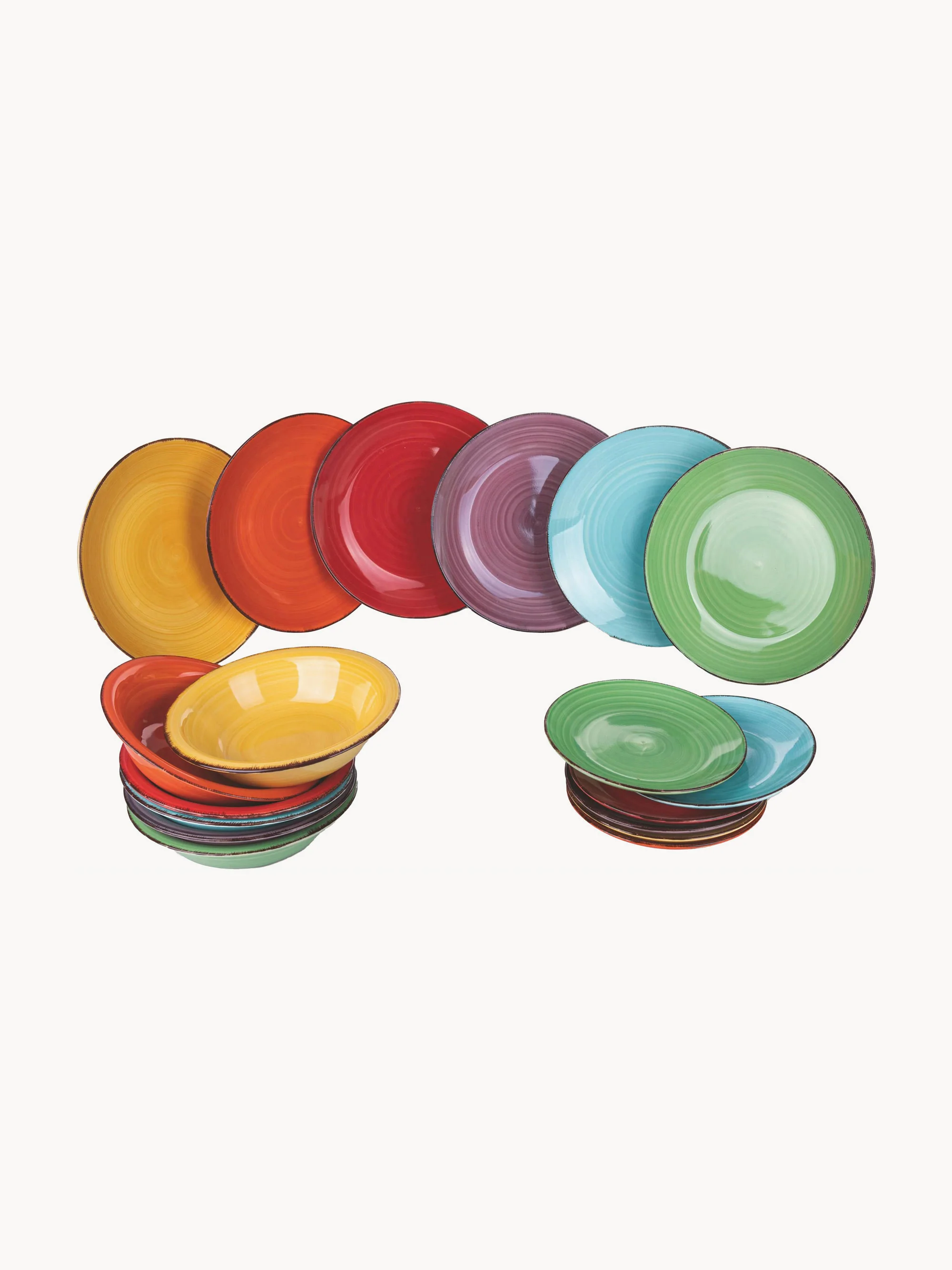 Handbemaltes Geschirr-Set Baita, 6 Personen, 18er-Set