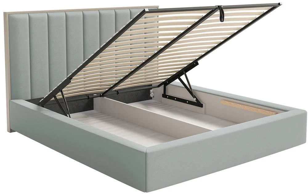 Bedframe Taavi fluweel met opbergruimte en verlichting 140 x 200 cm
