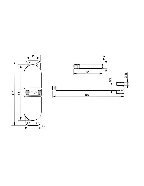 Ferme-porte automatique à roulettes pour porte légère, blanc - THIRARD