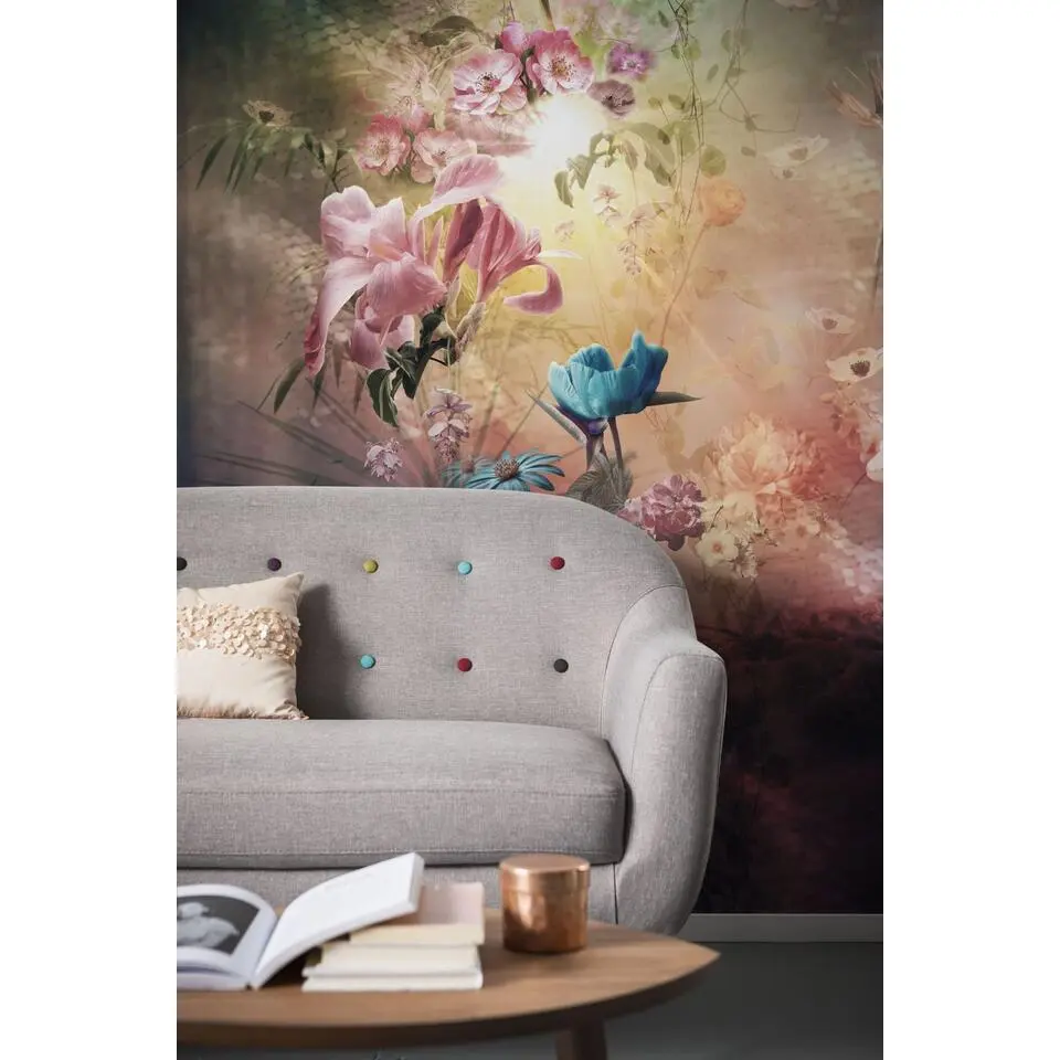 Sanders & Sanders fotobehang bloemen multicolor - 200 x 250 cm