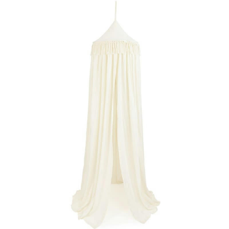 - Ciel de lit en coton écru Boho