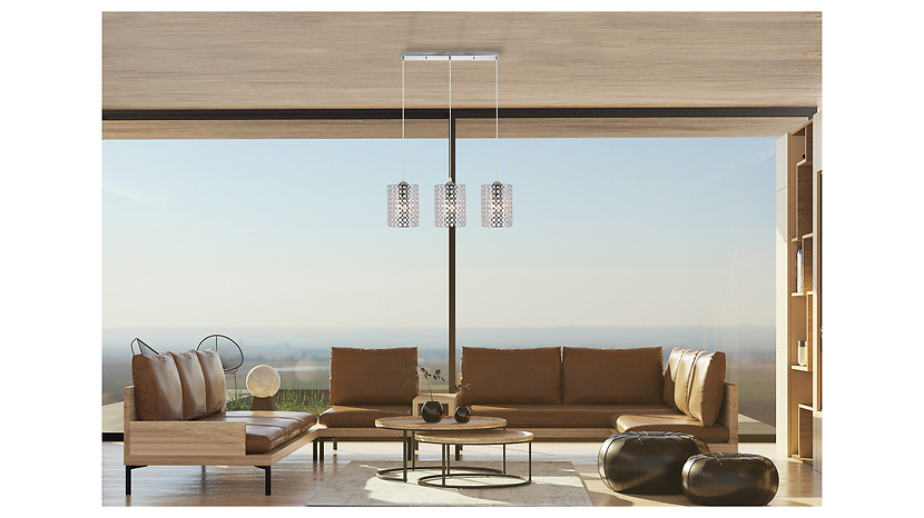 Lampa wisząca Aster 3-punktowa szklana srebrna