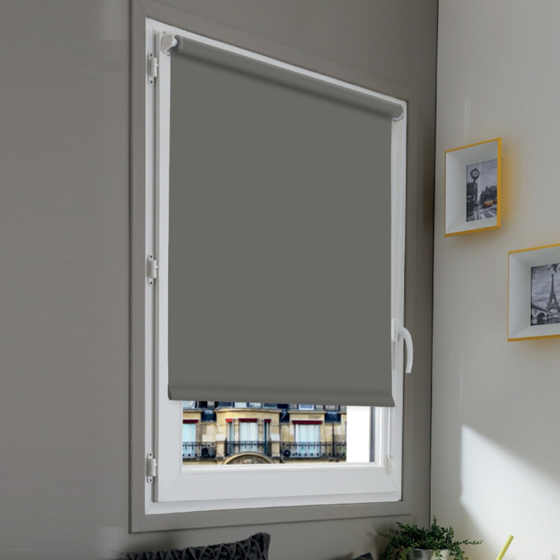 Store enrouleur occultant Easy gris 62 x 170 cm MADECO