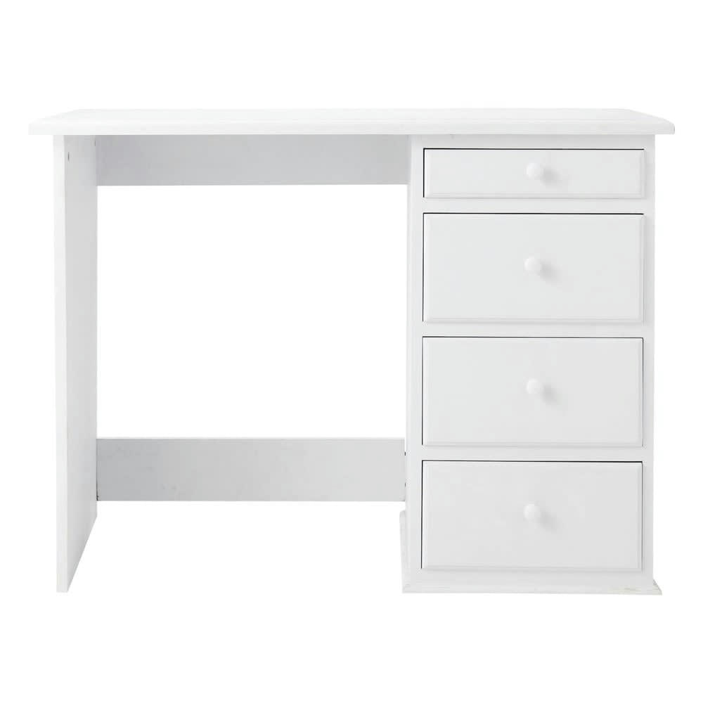 Pastel - Bureau 4 tiroirs blanc