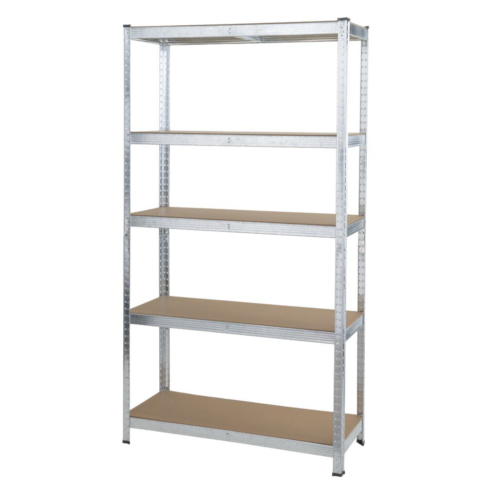 étagère de garage à poser 5 niveaux en bois avec cadre en fer galvanisé 100x40xH180cm