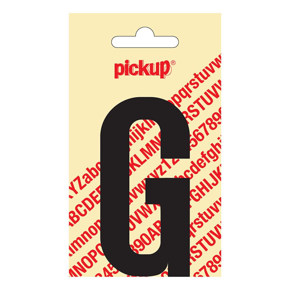 BOKSTAV PICKUP NOBEL G SVART 90 MM SELVKLEBENDE