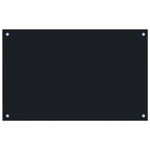 NNEVL Kitchen Backsplash Black 80x50 cm Tempered Glass